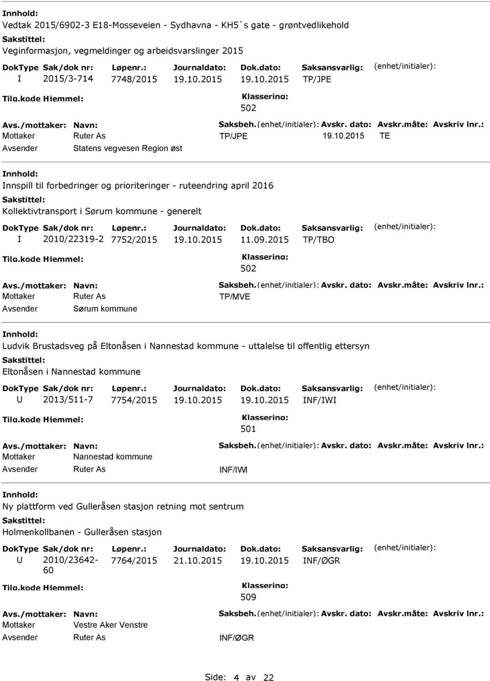 2015 TP/TBO TP/MVE Sørum kommune Ludvik Brustadsveg på Eltonåsen i Nannestad kommune - uttalelse til offentlig ettersyn Eltonåsen i Nannestad kommune 2013/511-7