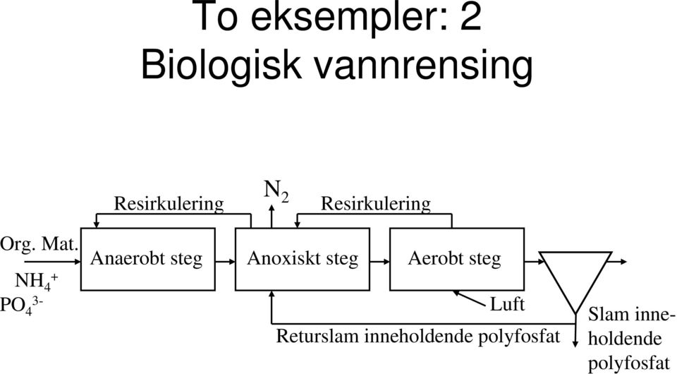 NH 4 + PO 4 3- Anaerobt steg Anoxiskt steg Aerobt