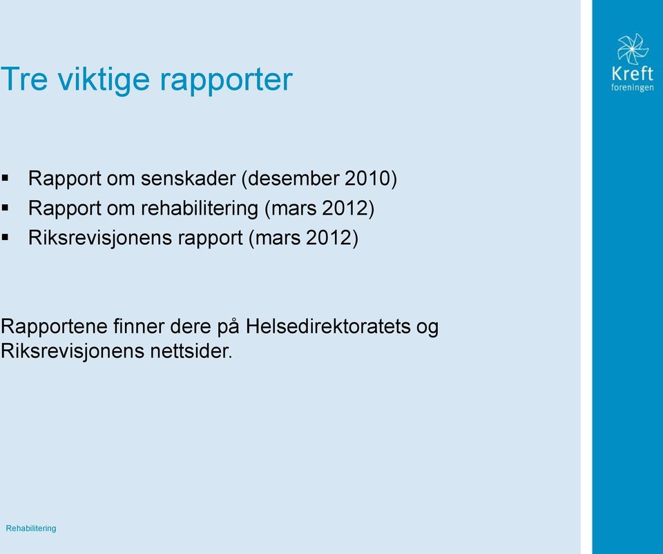 2012) Riksrevisjonens rapport (mars 2012)