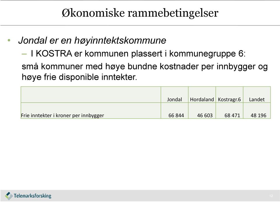 kostnader per innbygger og høye frie disponible inntekter.