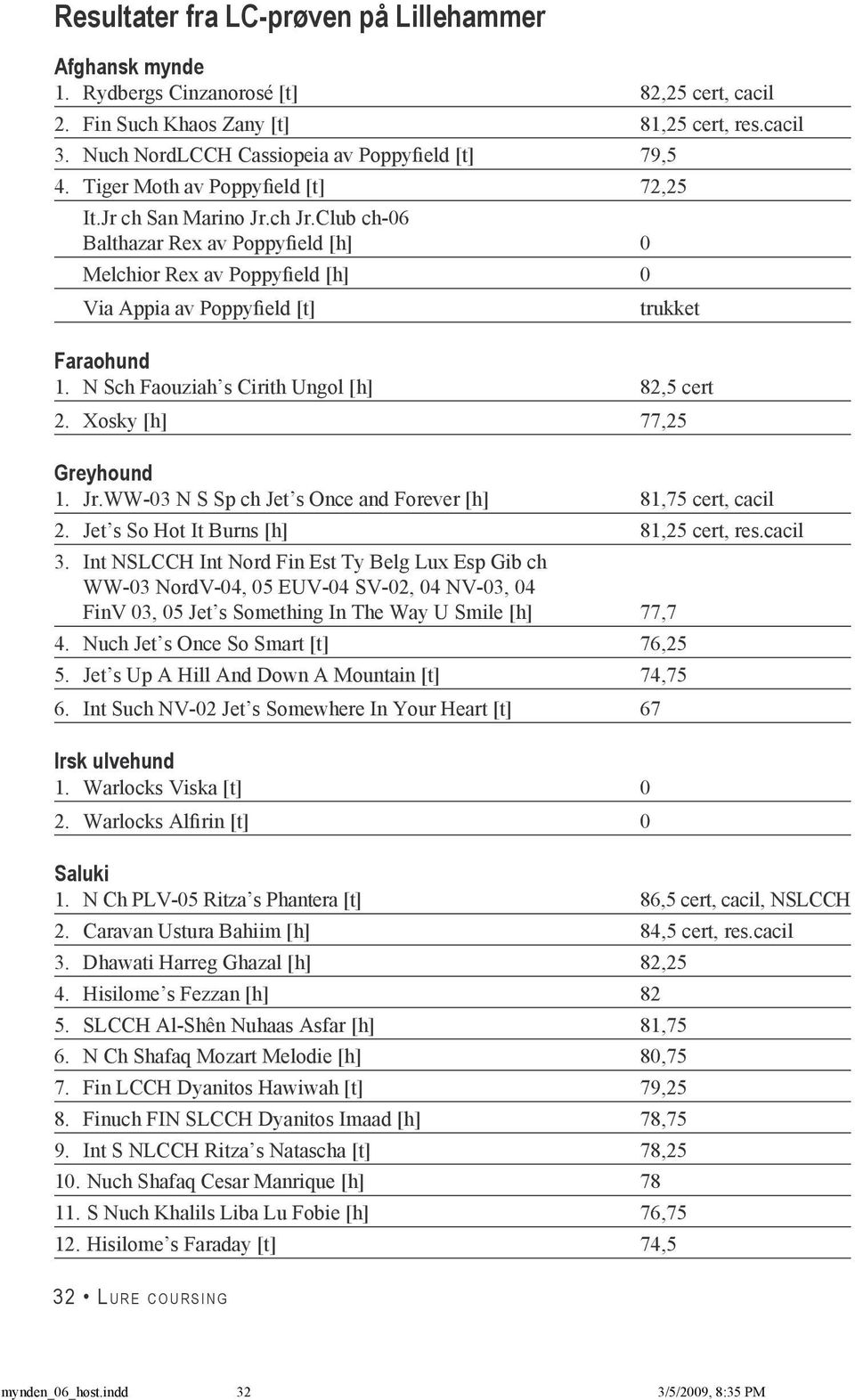 Club ch-06 Balthazar Rex av Poppyfield [h] 0 Melchior Rex av Poppyfield [h] 0 Via Appia av Poppyfield [t] Faraohund 1. N Sch Faouziah s Cirith Ungol [h] 82,5 cert 2. Xosky [h] 77,25 Greyhound 1. Jr.