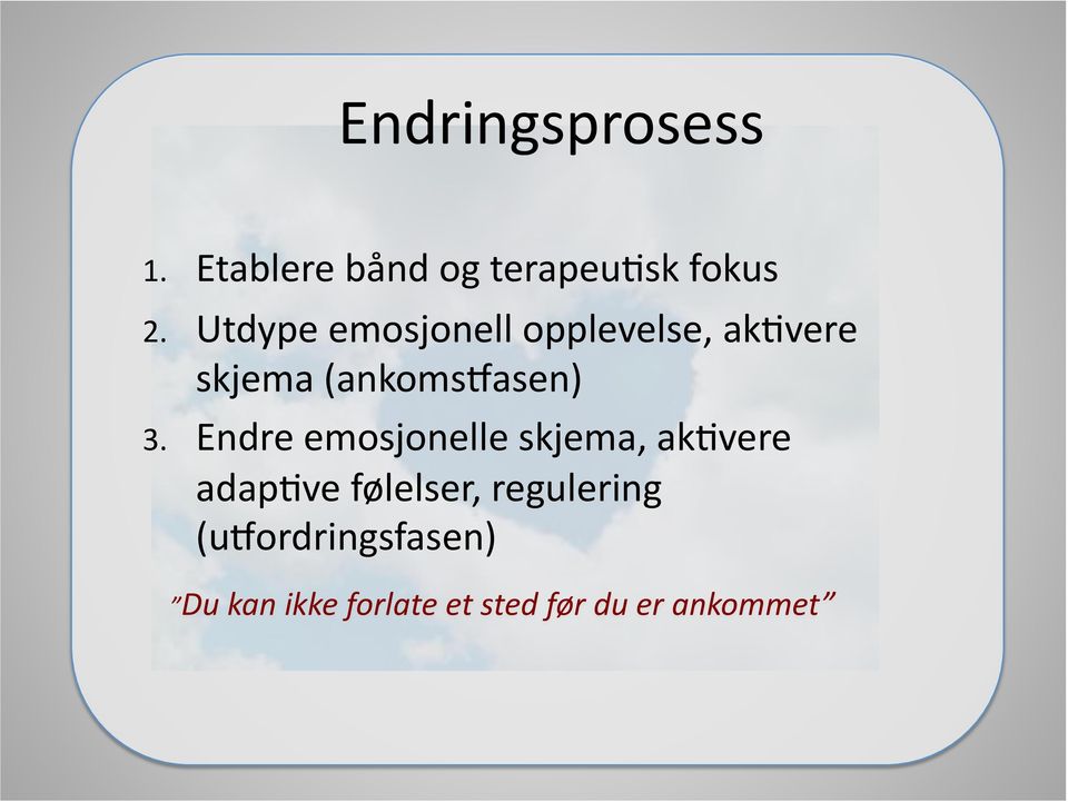 Endre emosjonelle skjema, ak0vere adap0ve følelser,