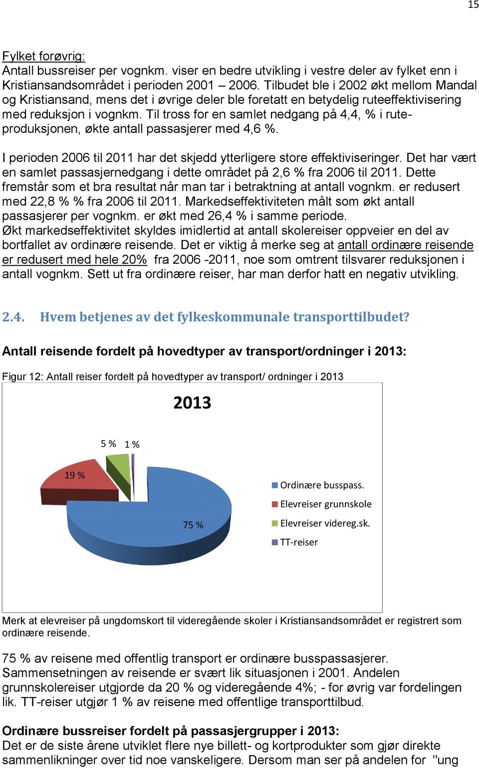 Til tross for en samlet nedgang på 4,4, % i ruteproduksjonen, økte antall passasjerer med 4,6 %. I perioden 2006 til 2011 har det skjedd ytterligere store effektiviseringer.