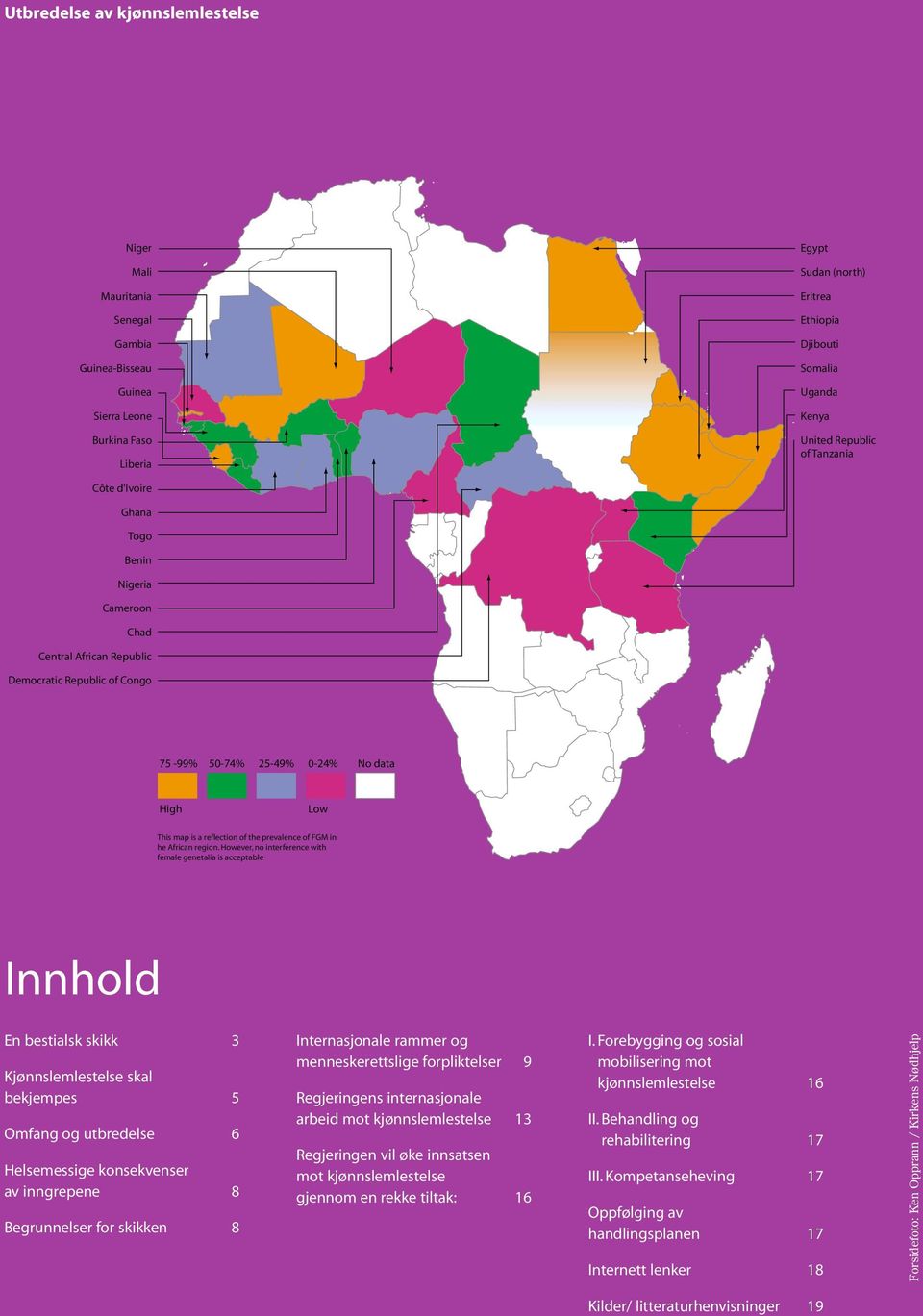 the prevalence of FGM in he African region.