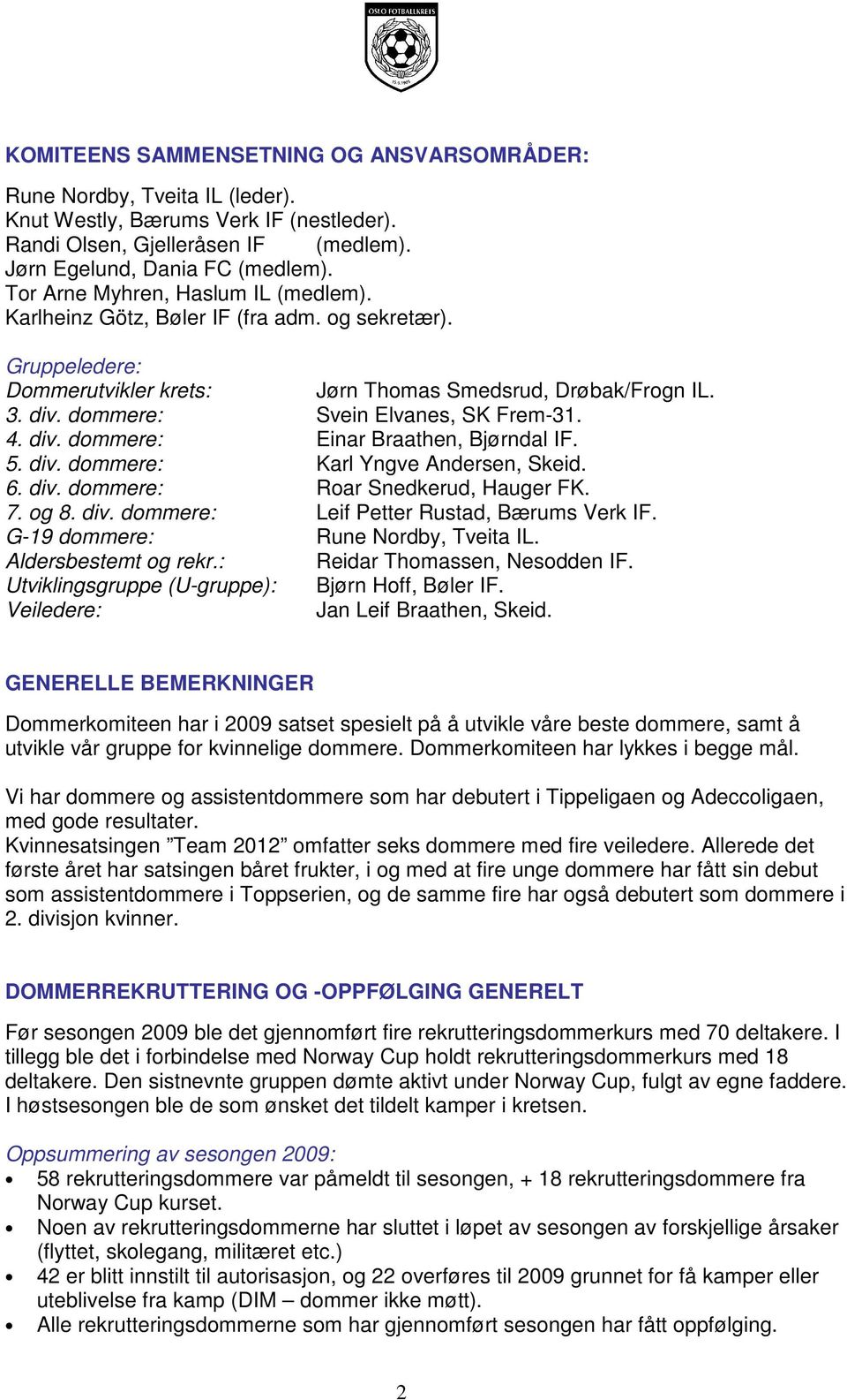 dommere: Svein Elvanes, SK Frem-31. 4. div. dommere: Einar Braathen, Bjørndal IF. 5. div. dommere: Karl Yngve Andersen, Skeid. 6. div. dommere: Roar Snedkerud, Hauger FK. 7. og 8. div. dommere: Leif Petter Rustad, Bærums Verk IF.