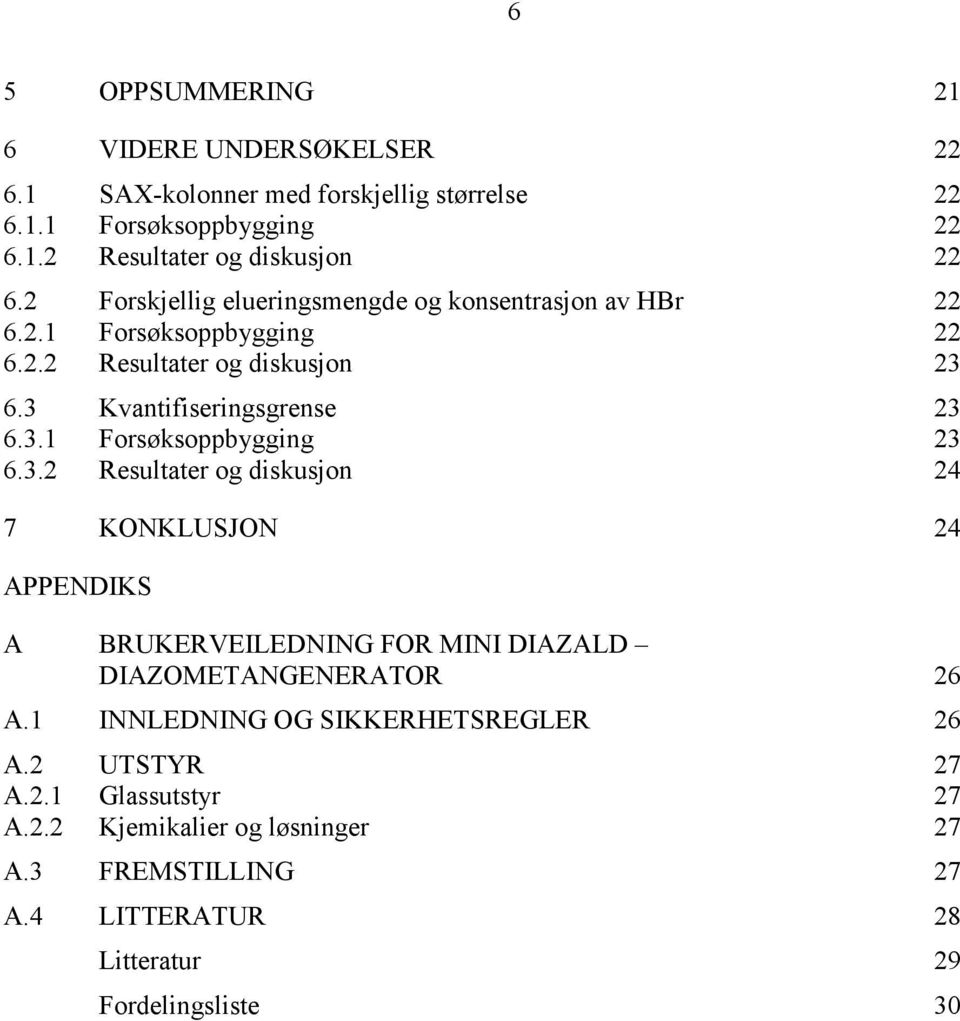 3.2 Resultater og diskusjon 24 7 KONKLUSJON 24 APPENDIKS A BRUKERVEILEDNING FOR MINI DIAZALD DIAZOMETANGENERATOR 26 A.1 INNLEDNING OG SIKKERHETSREGLER 26 A.