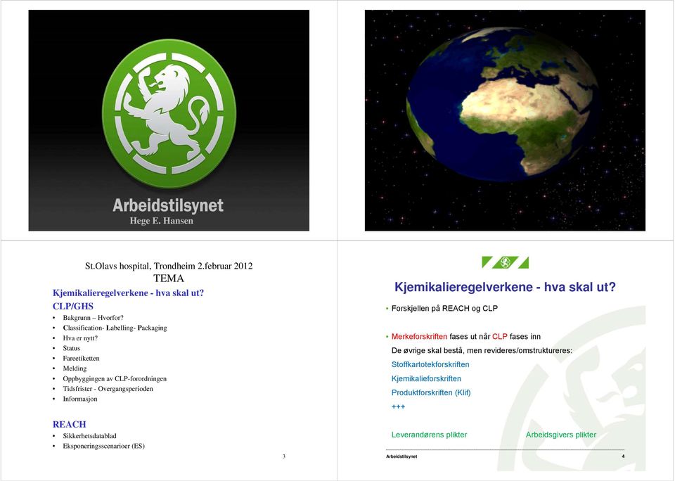 Status Fareetiketten Melding Oppbyggingen av CLP-forordningen Tidsfrister - Overgangsperioden Informasjon Kjemikalieregelverkene - hva skal ut?