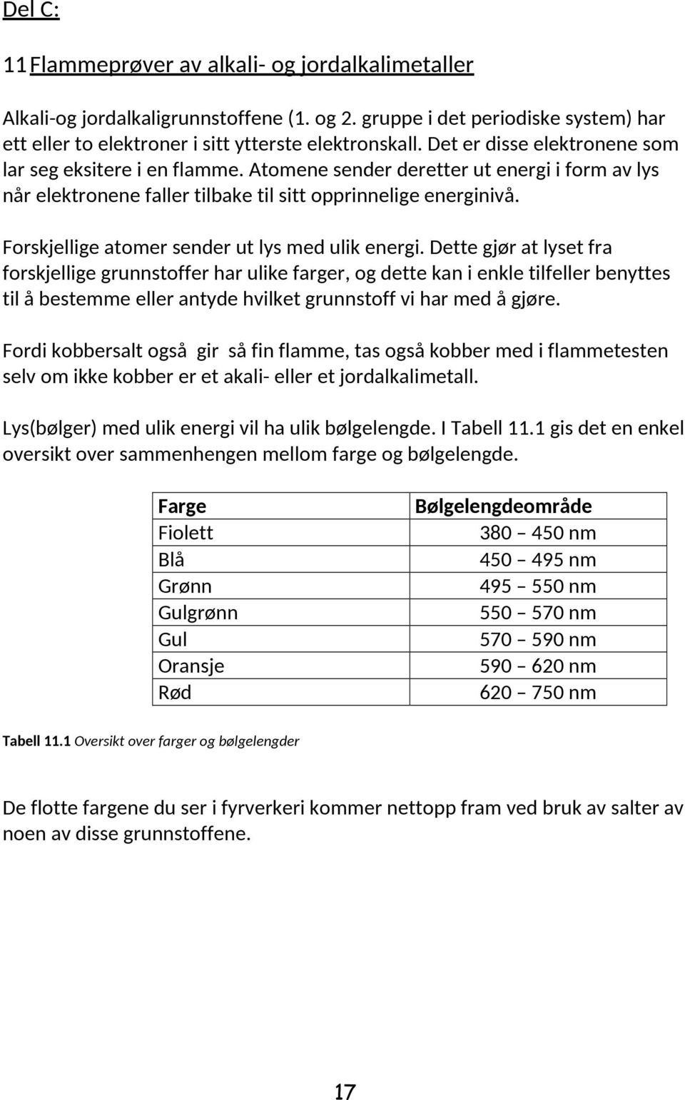 Forskjellige atomer sender ut lys med ulik energi.