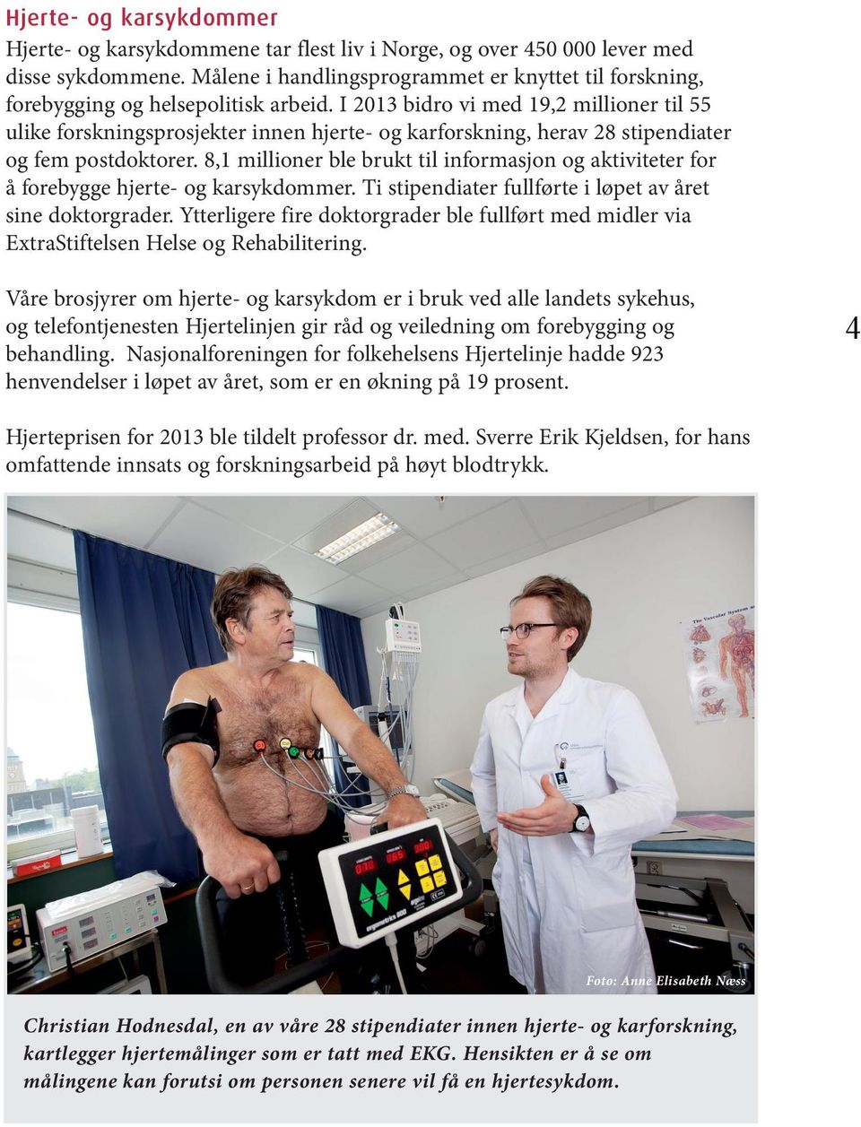 I 2013 bidro vi med 19,2 millioner til 55 ulike forskningsprosjekter innen hjerte- og karforskning, herav 28 stipendiater og fem postdoktorer.