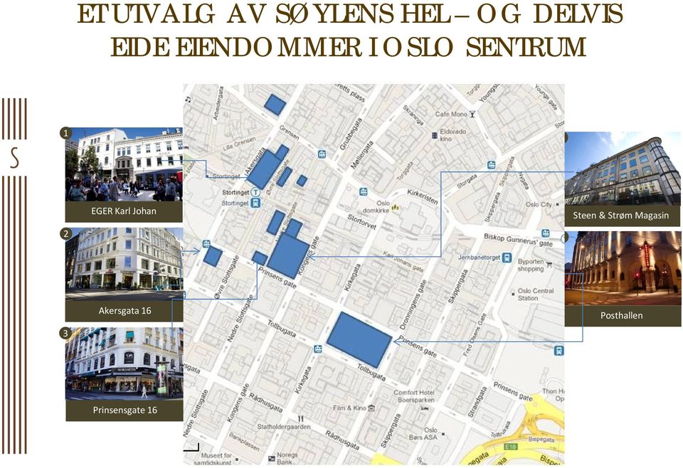 Akersgata 16 Posthallen Prinsensgate 16 Dagens eiendomsmasse