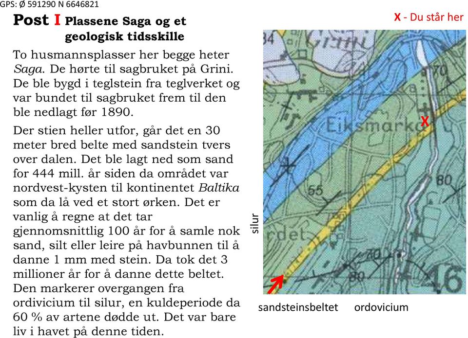 Det ble lagt ned som sand for 444 mill. år siden da området var nordvest-kysten til kontinentet Baltika som da lå ved et stort ørken.