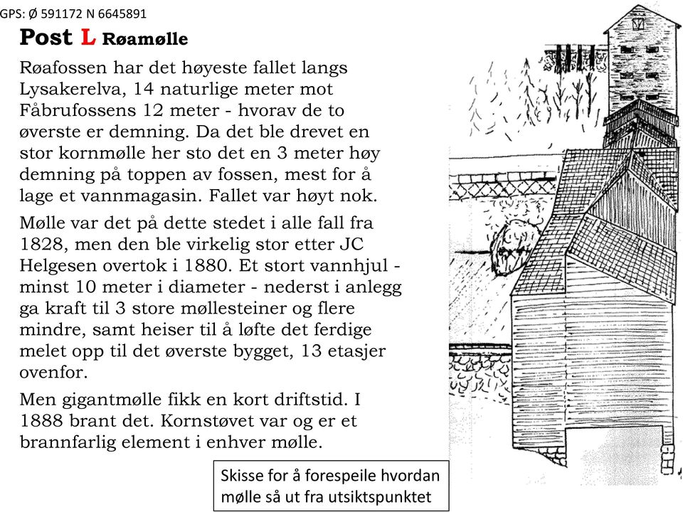 Mølle var det på dette stedet i alle fall fra 1828, men den ble virkelig stor etter JC Helgesen overtok i 1880.