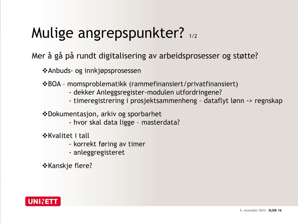 Anleggsregister-modulen utfordringene?