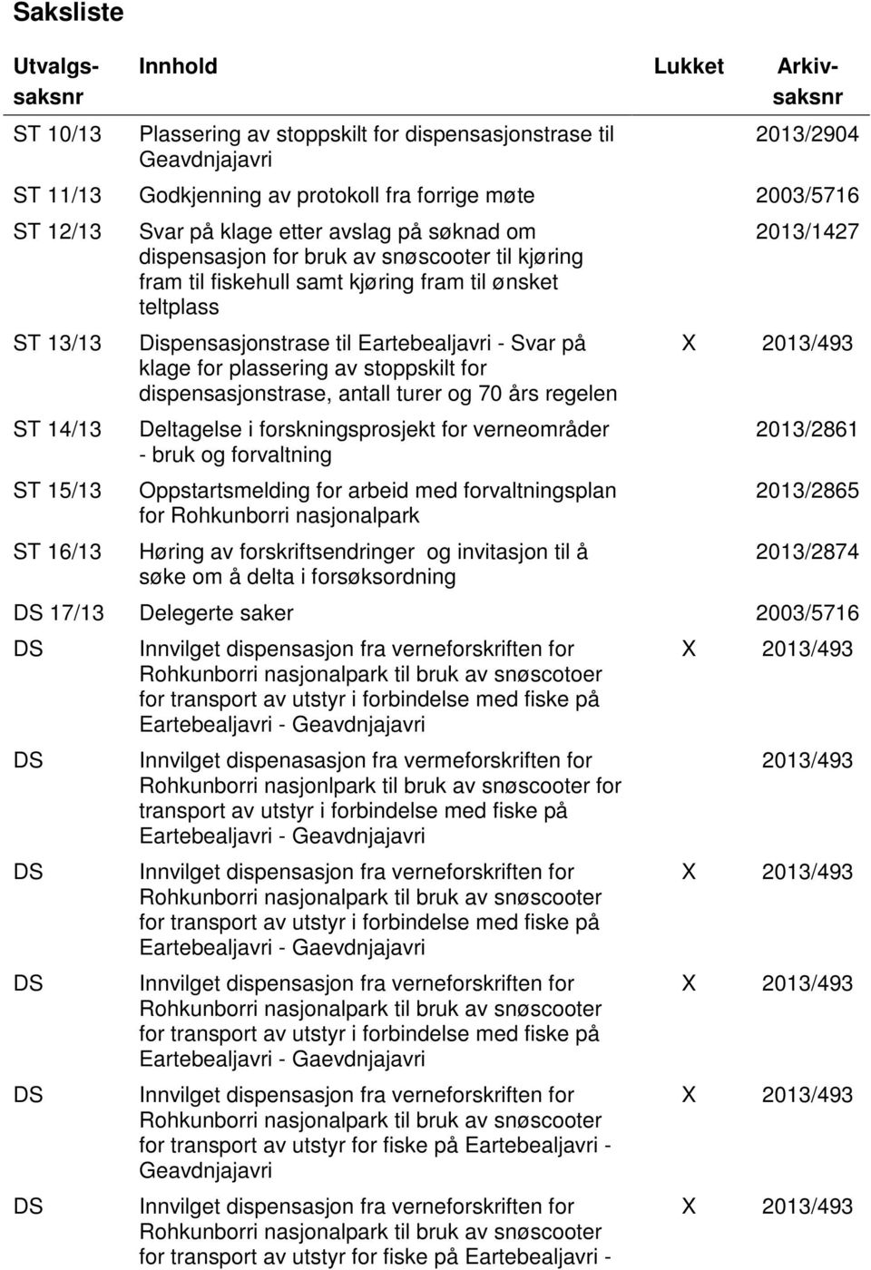 Dispensasjonstrase til Eartebealjavri - Svar på klage for plassering av stoppskilt for dispensasjonstrase, antall turer og 70 års regelen Deltagelse i forskningsprosjekt for verneområder - bruk og