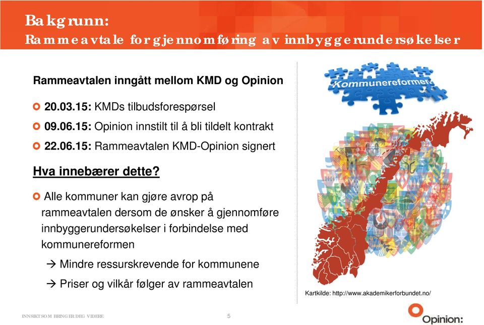 Alle kommuner kan gjøre avrop på rammeavtalen dersom de ønsker å gjennomføre innbyggerundersøkelser i forbindelse med