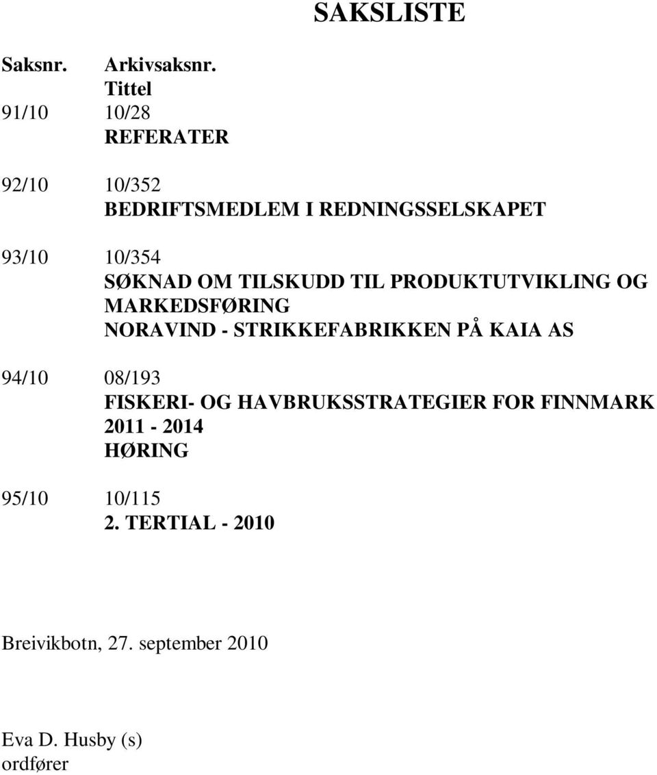 SØKNAD OM TILSKUDD TIL PRODUKTUTVIKLING OG MARKEDSFØRING NORAVIND - STRIKKEFABRIKKEN PÅ KAIA