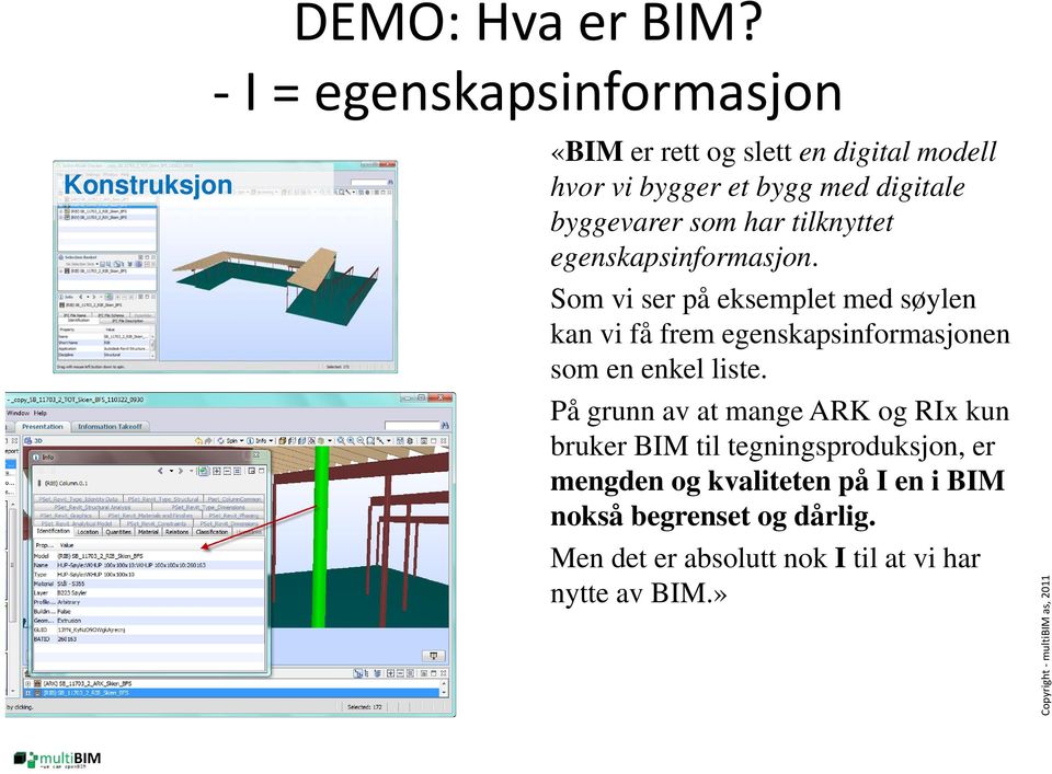 byggevarer som har tilknyttet egenskapsinformasjon.