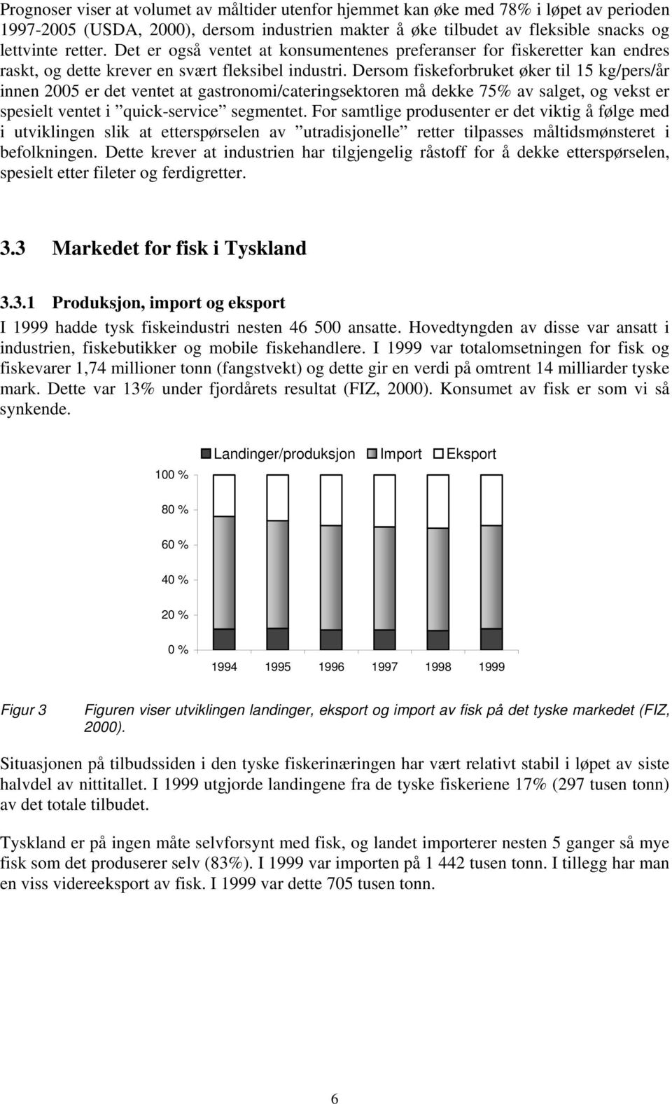 Dersom fiskeforbruket øker til 15 kg/pers/år innen 2005 er det ventet at gastronomi/cateringsektoren må dekke 75% av salget, og vekst er spesielt ventet i quick-service segmentet.