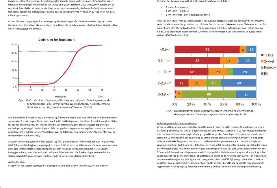 strekning. Definisjonen av myke trafikanter gjelder alle aldersgrupper og ikke bare spesifikt barn. Ved ny revisjon av rapporten må disse tallene oppdateres.