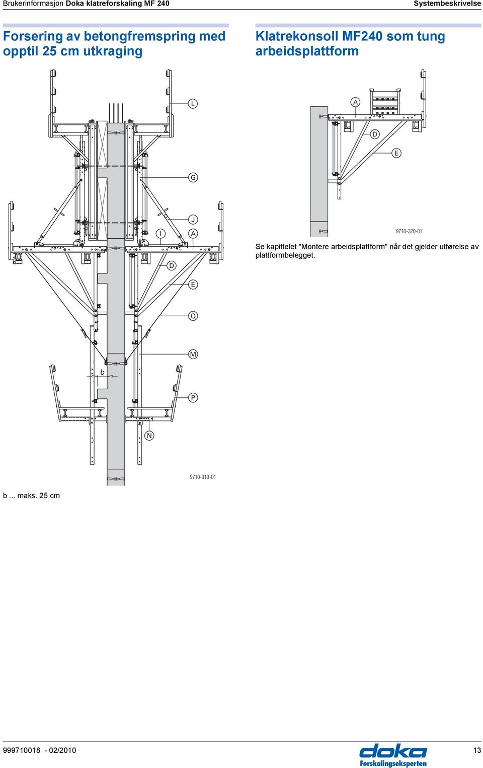 arbeidsplattform L D E G I D J 9710-320-01 Se kapittelet "Montere arbeidsplattform"