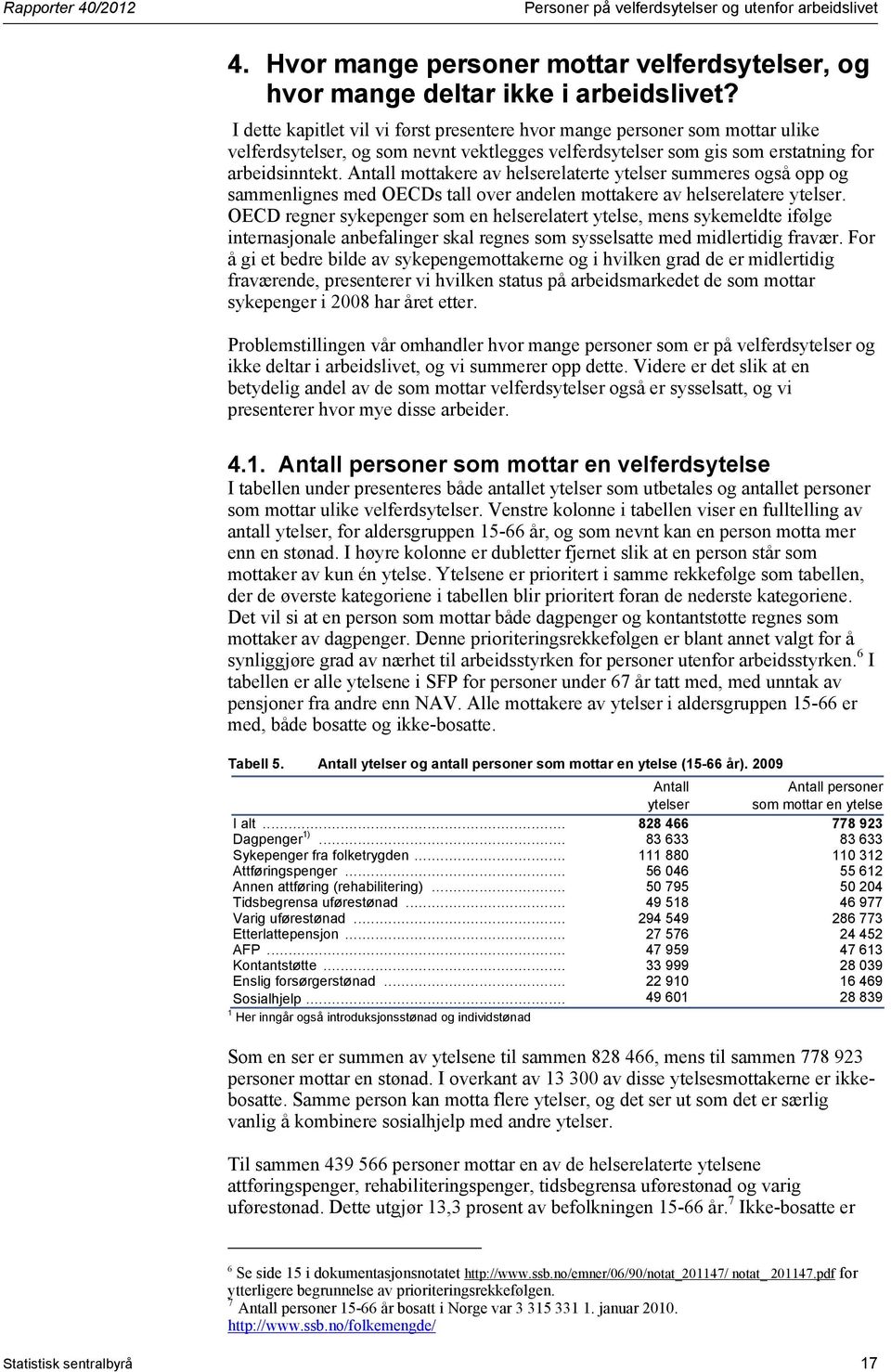 Antall mottakere av helserelaterte ytelser summeres også opp og sammenlignes med OECDs tall over andelen mottakere av helserelatere ytelser.