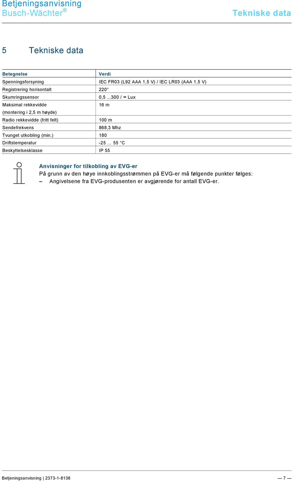 9\mod_1268898668093_0.docx @ 160802 @ 2232222 @ 1 Busch-Wächter Tekniske data Pos: 26 /#Neustruktur#/Online-Dokumentation (+KNX)/Überschriften (--> Für alle Dokumente <--)/1.