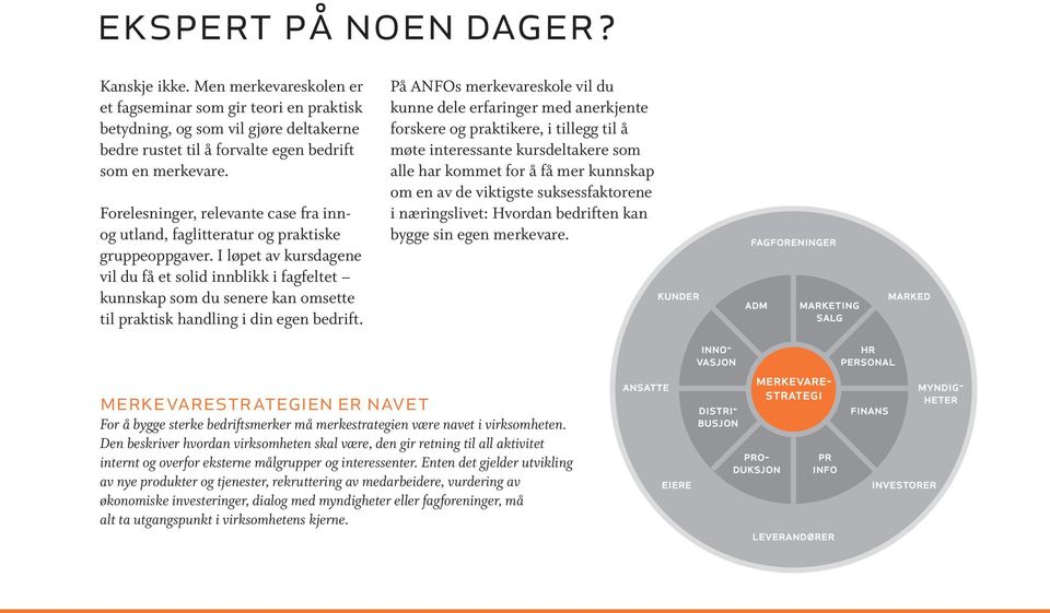 I løpet av kursdagene vil du få et solid innblikk i fagfeltet kunnskap som du senere kan omsette til praktisk handling i din egen bedrift.