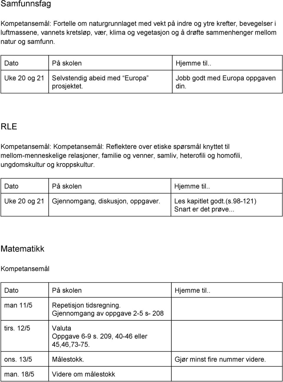 RLE : : Reflektere over etiske spørsmål knyttet til mellom menneskelige relasjoner, familie og venner, samliv, heterofili og homofili, ungdomskultur og kroppskultur.