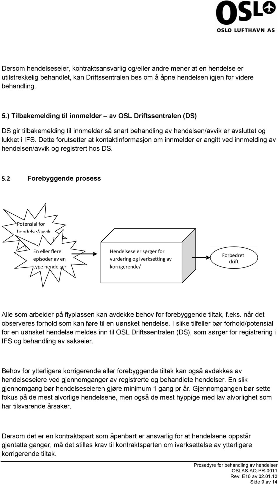 Dette forutsetter at kontaktinformasjon om innmelder er angitt ved innmelding av hendelsen/avvik og registrert hos DS. 5.