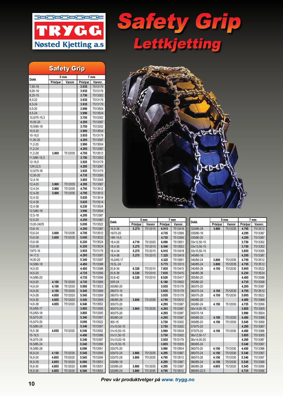 295 T513387 11,2-20 3.990 T513504 11,2-24 4.295 T513387 11,2-28 3.800 T512035 4.795 T513512 11,5/80-15,3 3.750 T513302 12-16,5 3.935 T513179 12R-22,5 4.295 T513387 12,0/75-18 3.935 T513179 12,00-20 4.