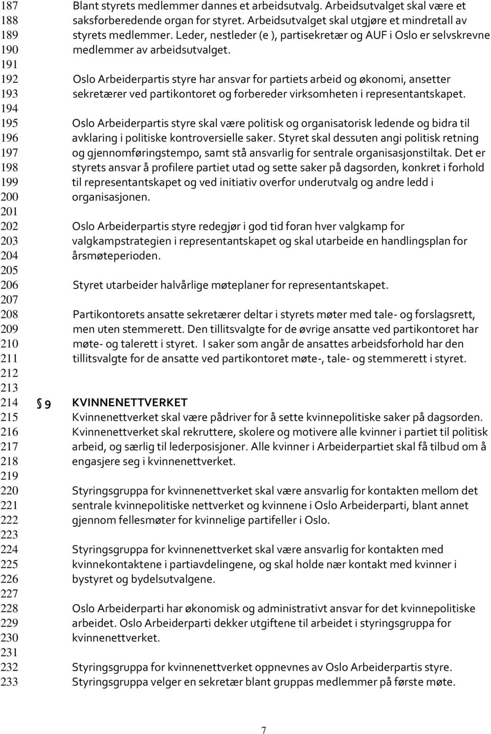 Leder, nestleder (e ), partisekretær og AUF i Oslo er selvskrevne medlemmer av arbeidsutvalget.