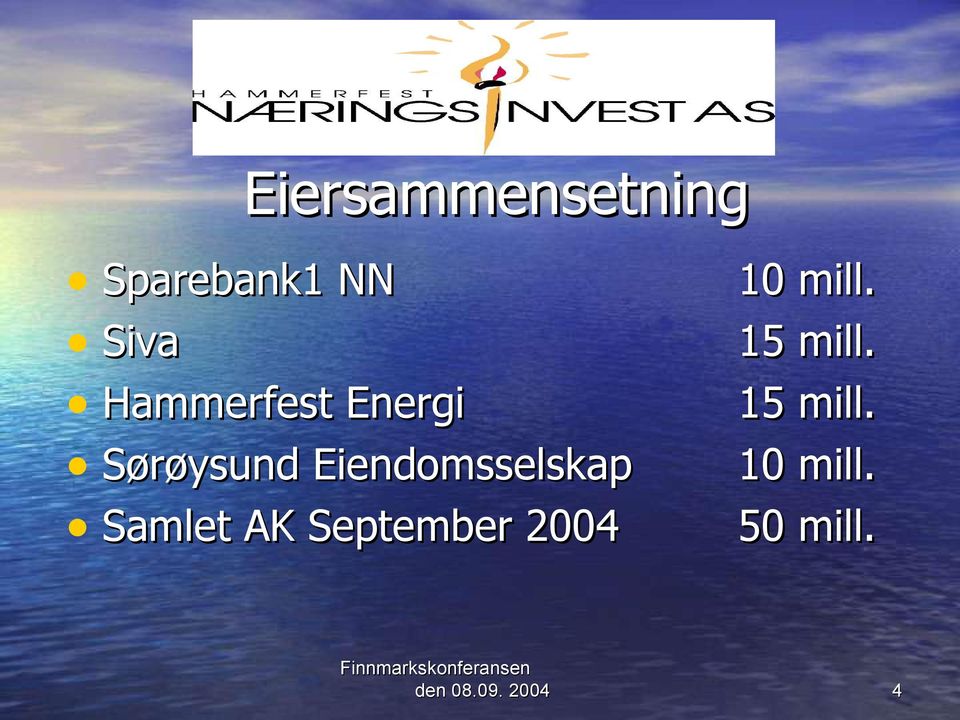 Eiendomsselskap Samlet AK September 2004