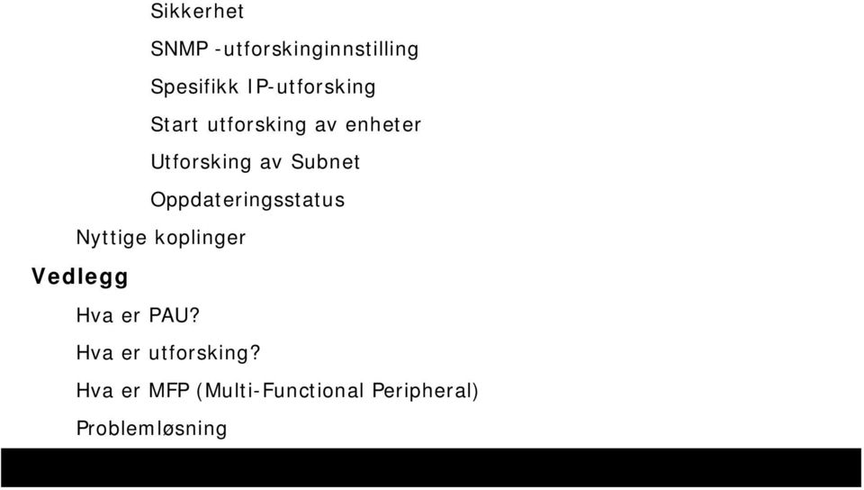 Subnet Oppdateringsstatus Nyttige koplinger Vedlegg Hva er