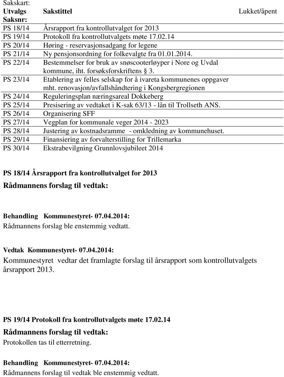 forsøksforskriftens 3. PS 23/14 Etablering av felles selskap for å ivareta kommunenes oppgaver mht.