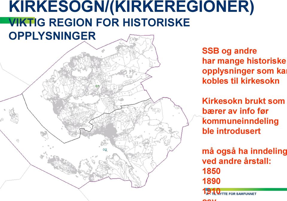 kirkesokn Kirkesokn brukt som bærer av info før kommuneinndeling