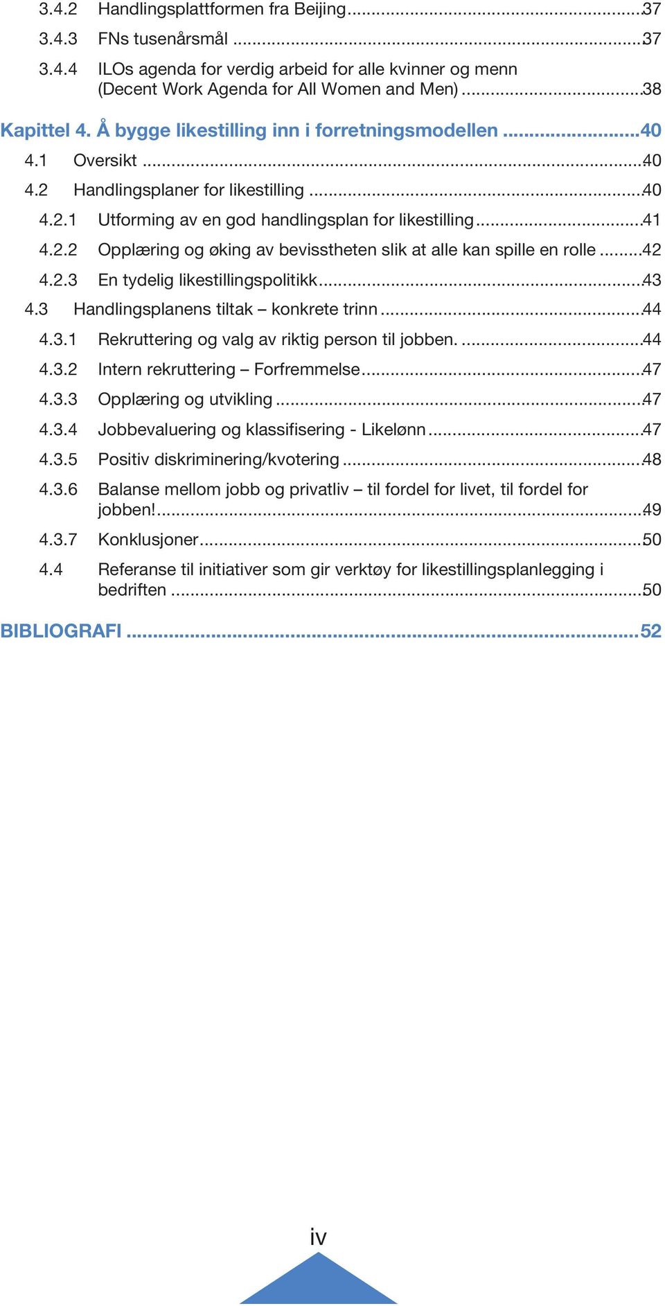 ..42 4.2.3 En tydelig likestillingspolitikk...43 4.3 Handlingsplanens tiltak konkrete trinn...44 4.3.1 Rekruttering og valg av riktig person til jobben....44 4.3.2 Intern rekruttering Forfremmelse.