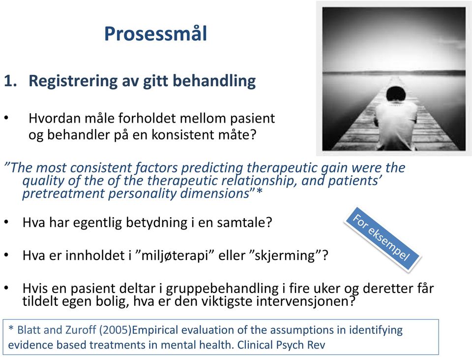 dimensions * Hva har egentlig betydning i en samtale? Hva er innholdet i miljøterapi eller skjerming?