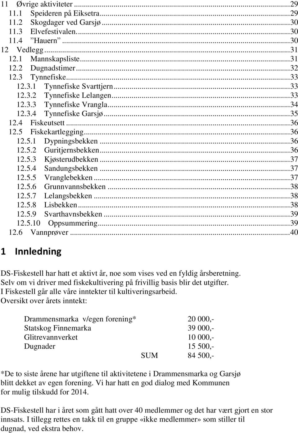 5 Fiskekartlegging... 36 12.5.1 Dypningsbekken... 36 12.5.2 Guritjernsbekken... 36 12.5.3 Kjøsterudbekken... 37 12.5.4 Sandungsbekken... 37 12.5.5 Vranglebekken... 37 12.5.6 Grunnvannsbekken... 38 12.