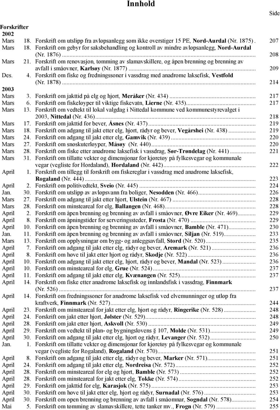 Forskrift om renovasjon, tømming av slamavskillere, og åpen brenning og brenning av Des. avfall i småovner, Karlsøy (Nr. 1877)... 209 4.