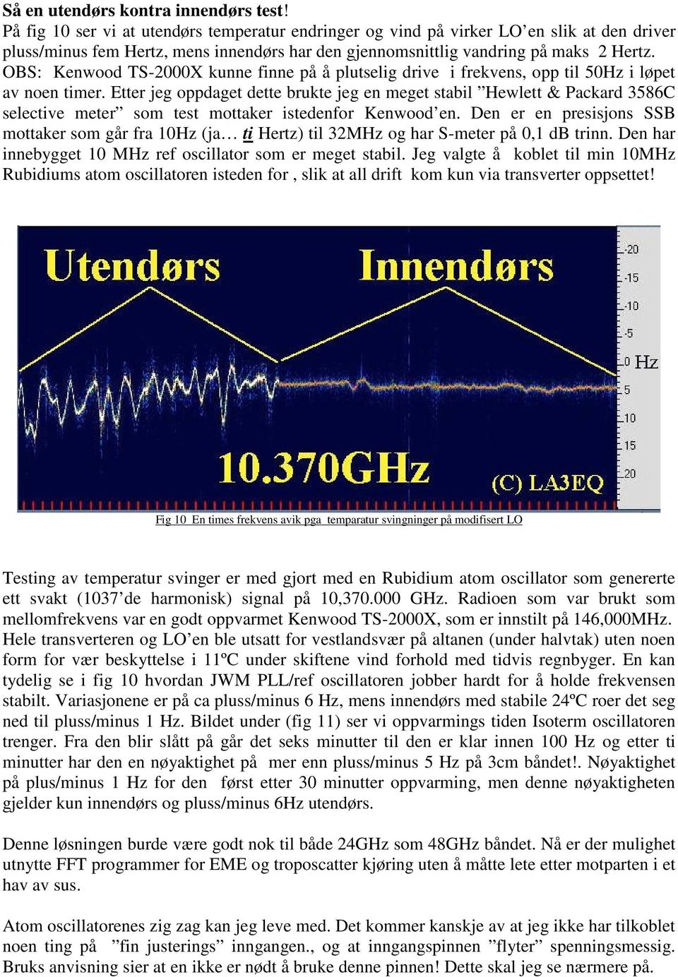 OBS: Kenwood TS-2000X kunne finne på å plutselig drive i frekvens, opp til 50Hz i løpet av noen timer.