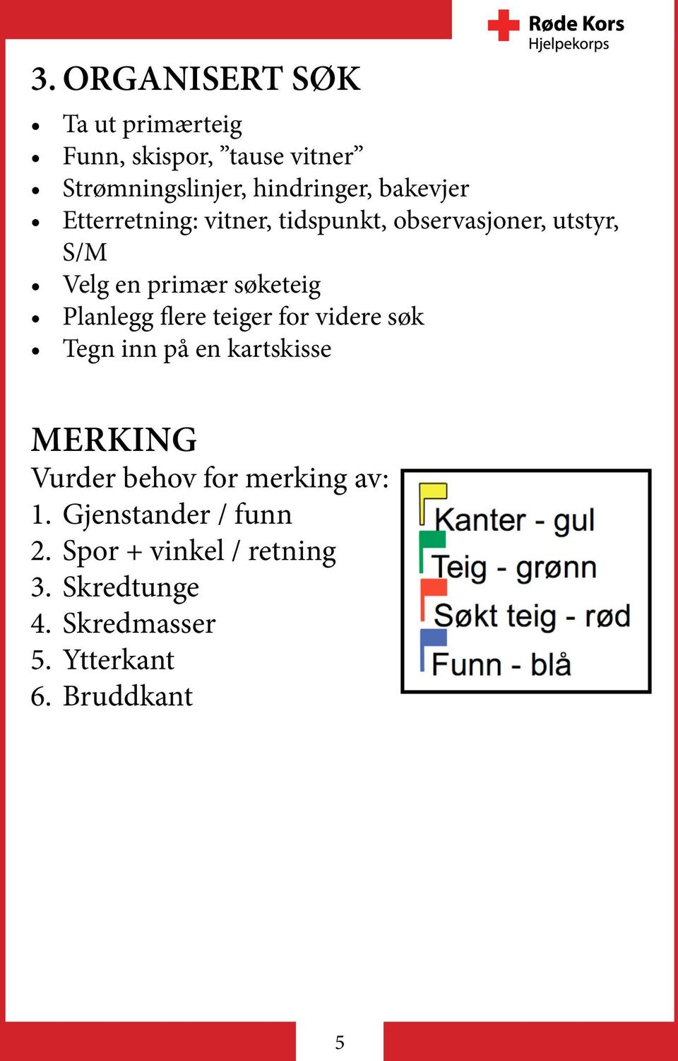 Planlegg flere teiger for videre søk Tegn inn på en kartskisse MERKING Vurder behov for merking