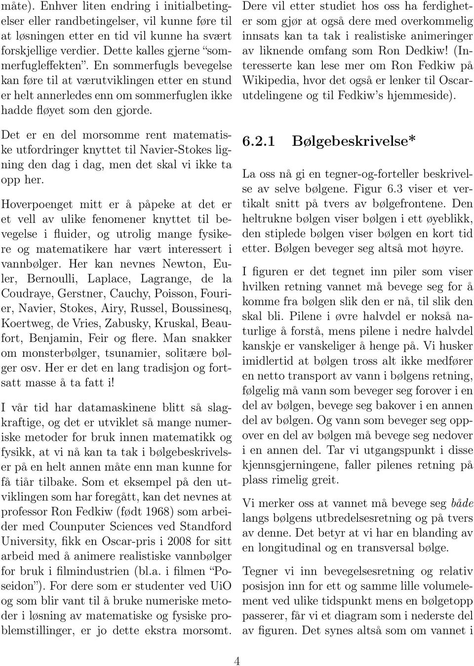 Det er en del morsomme rent matematiske utfordringer knyttet til Navier-Stokes ligning den dag i dag, men det skal vi ikke ta opp her.