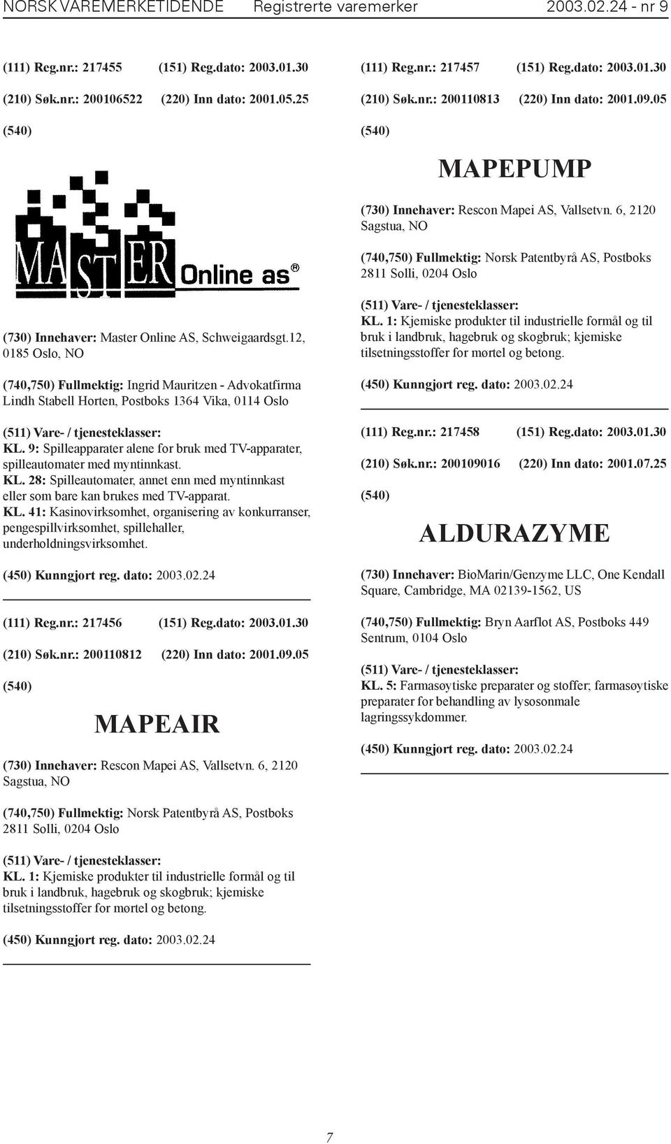 6, 2120 Sagstua, NO (740,750) Fullmektig: Norsk Patentbyrå AS, Postboks 2811 Solli, 0204 Oslo (730) Innehaver: Master Online AS, Schweigaardsgt.