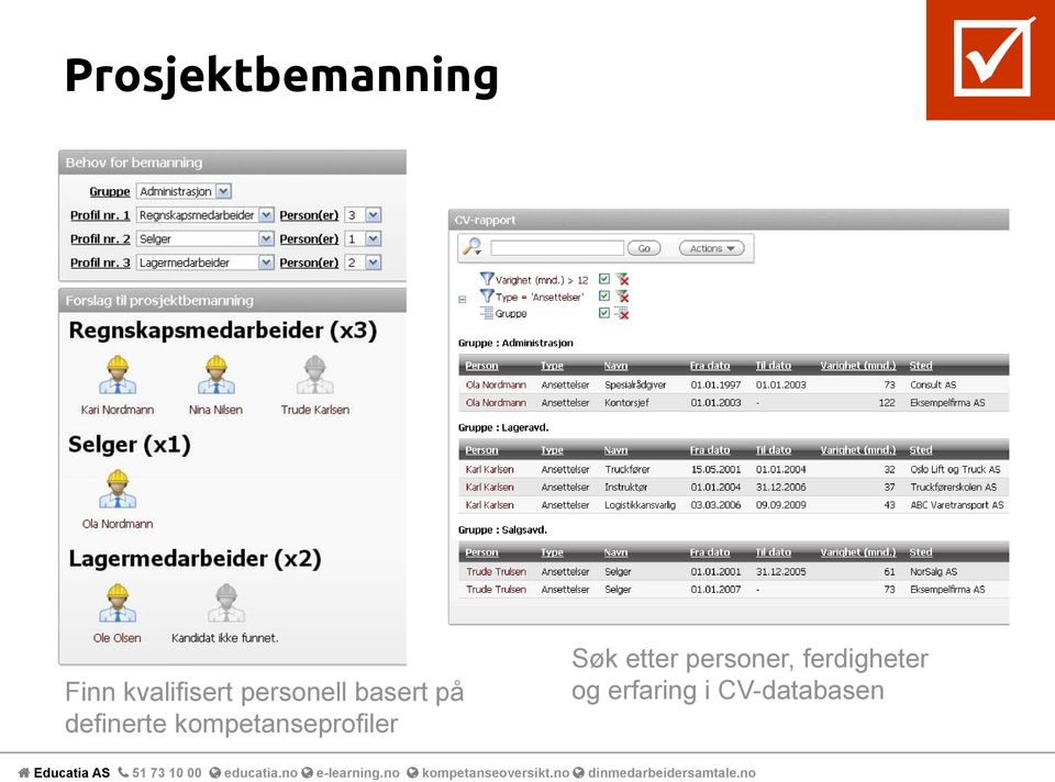 kompetanseprofiler Søk etter