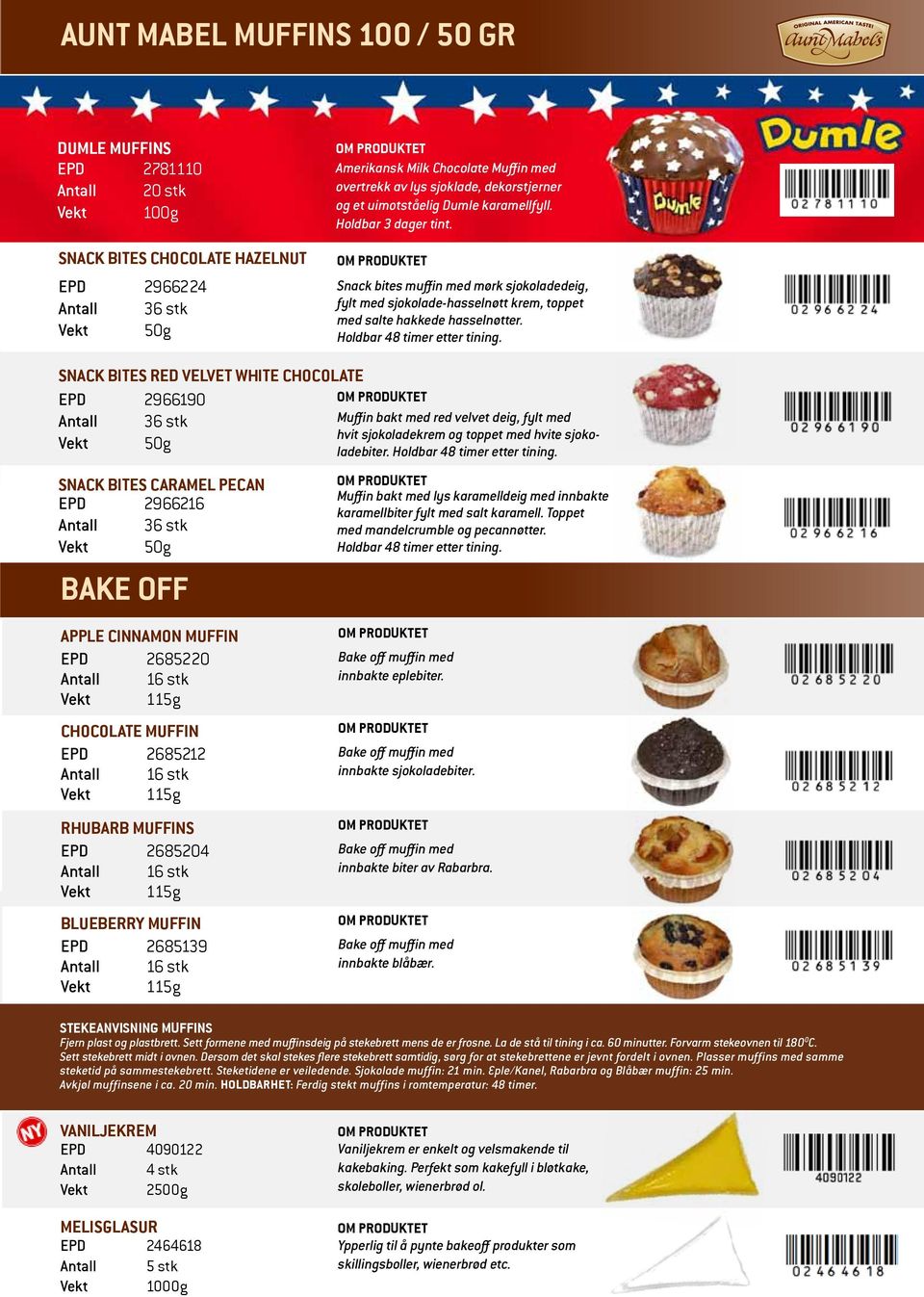 Snack bites muffin med mørk sjokoladedeig, fylt med sjokolade-hasselnøtt krem, toppet med salte hakkede hasselnøtter. Holdbar 48 timer etter tining.