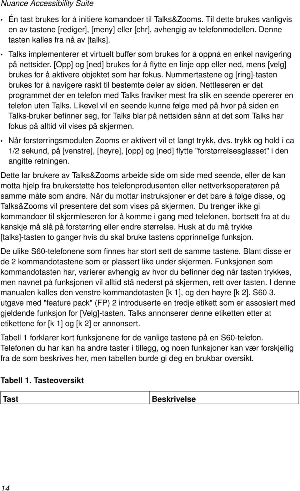 [Opp] og [ned] brukes for å flytte en linje opp eller ned, mens [velg] brukes for å aktivere objektet som har fokus.