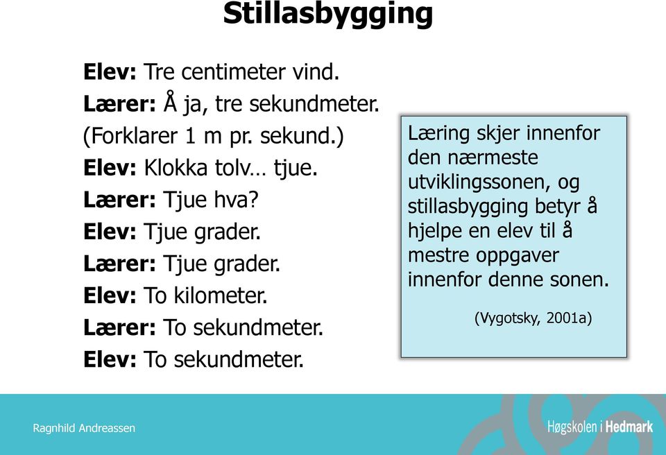 Elev: To sekundmeter.