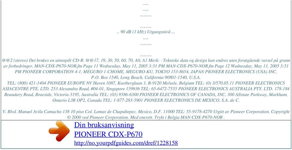 fm Page 11 Wednesday, May 11, 2005 3:51 PM MAN-CDX-P670-NOR.