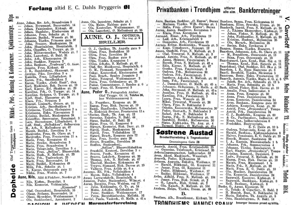 20 Jhanne, TjjpJke, Prinsenls gate 37 fl - _ "3 03 e» (M CS was ta H l - Q MM aq Jhn, Presser, Mudkagaten 24 Jhn, Hspitalslem, Hspitalslk. 2 Jhn, Chauifflør,. Tryggv. gt.