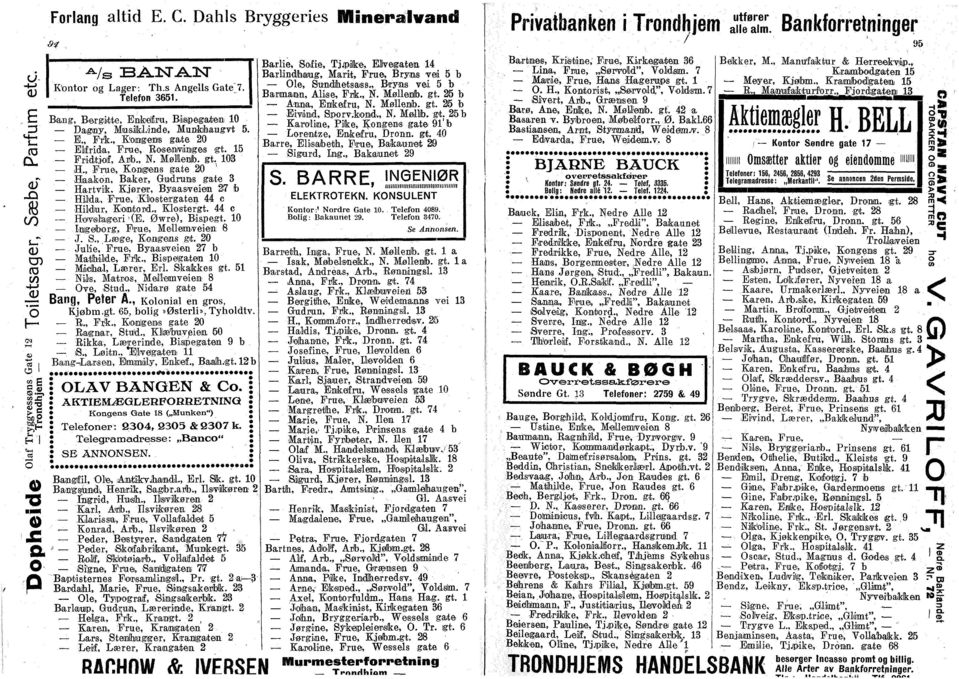 , Frue, Knsens gate 20 ' Haakn, Baker, Gudmns gate 3 Hartvik, Kjører, Byaasveiem 27 b Hilda, Frue, Ktestergaten 44 e Hildur, Knt rd,, Ktstergt. 44 c Hrøisliaigeri'(E. Øwre), Bis,pegt.